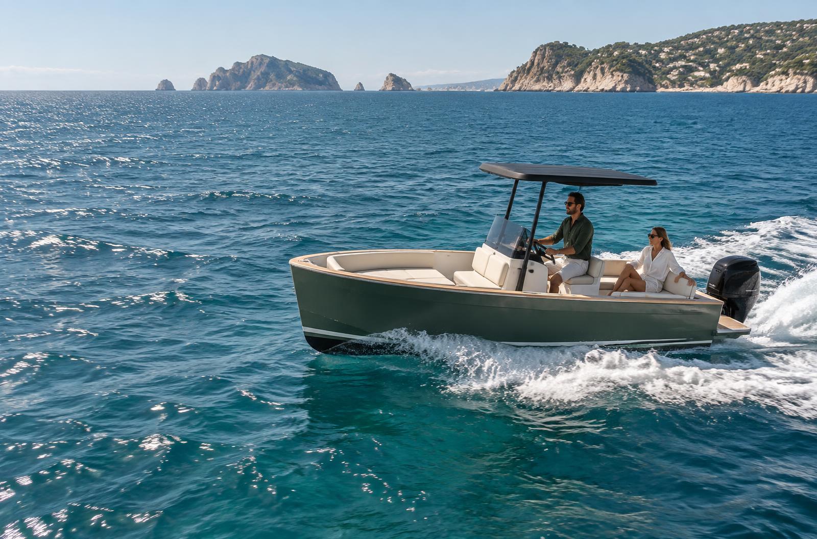 Llaut Auri navegando frente a la Costa Brava